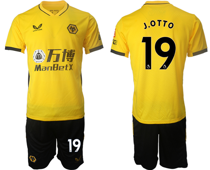Men 2021-2022 Club Wolverhampton Wanderers home yellow #19 Soccer Jersey